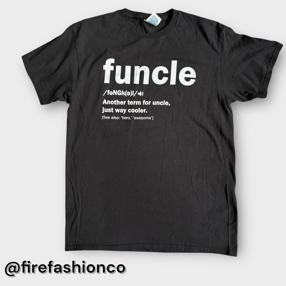 Gildan Black Funcle Definition T-Shirt Large Hipster Indie Graphic Gift